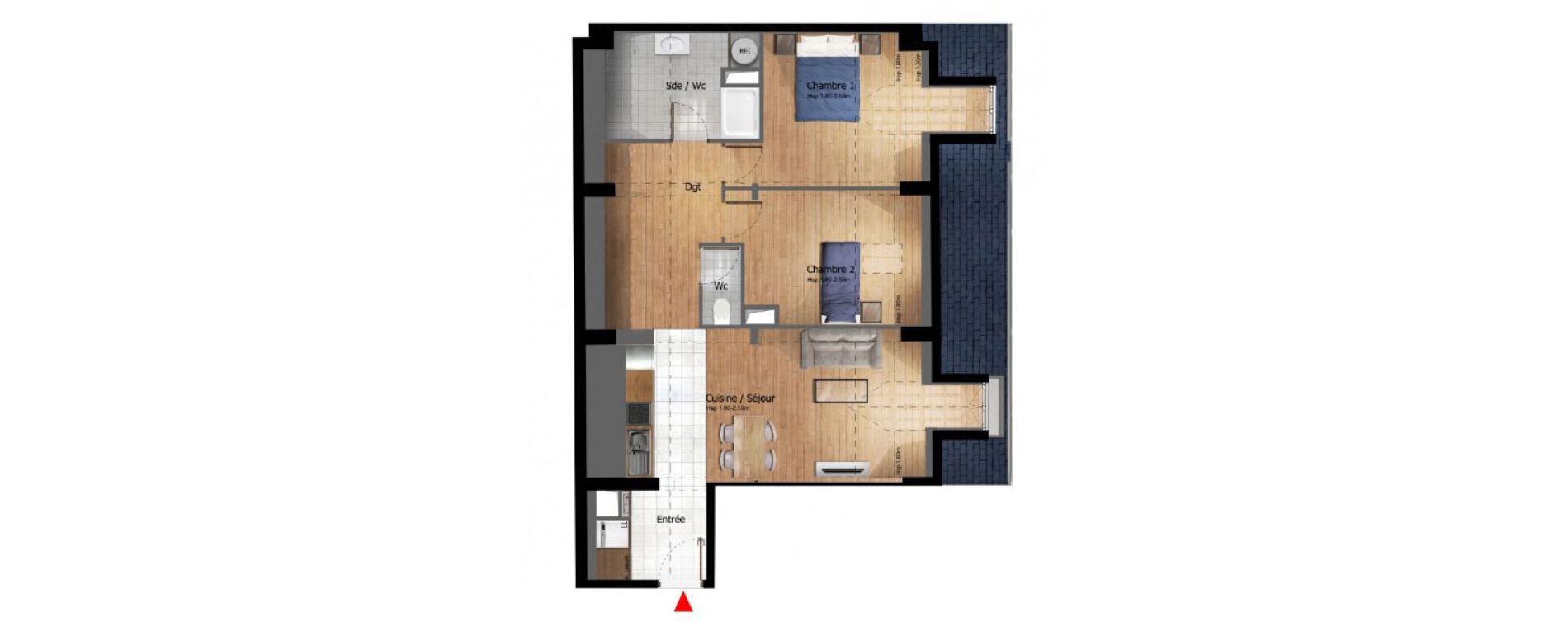 Appartement T3 de 68,40 m2 &agrave; Compi&egrave;gne Centre ville - petit margny