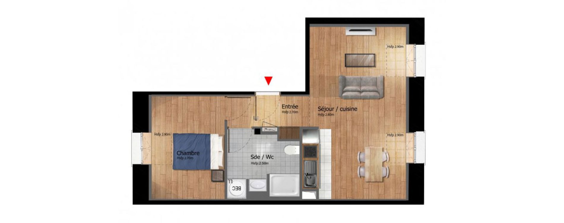 Appartement T2 de 50,60 m2 &agrave; Compi&egrave;gne Centre ville - petit margny