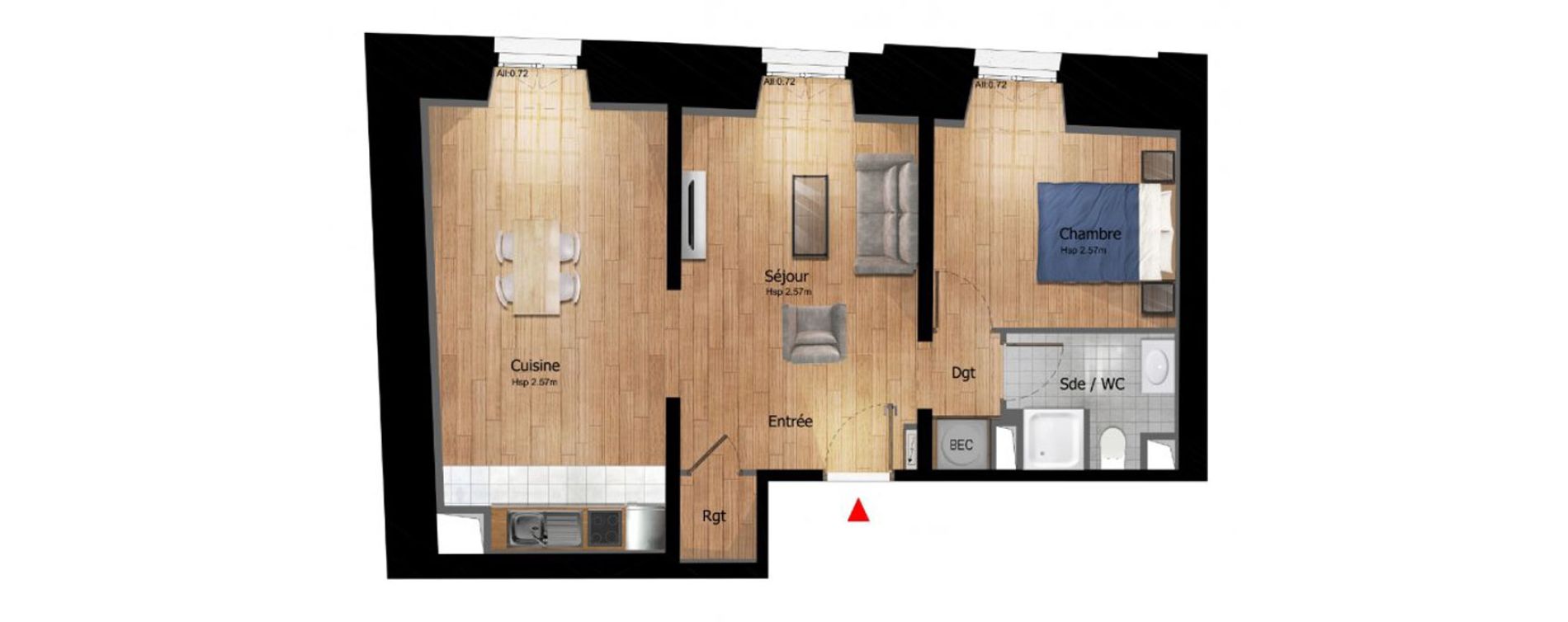 Appartement T2 de 57,80 m2 &agrave; Compi&egrave;gne Centre ville - petit margny