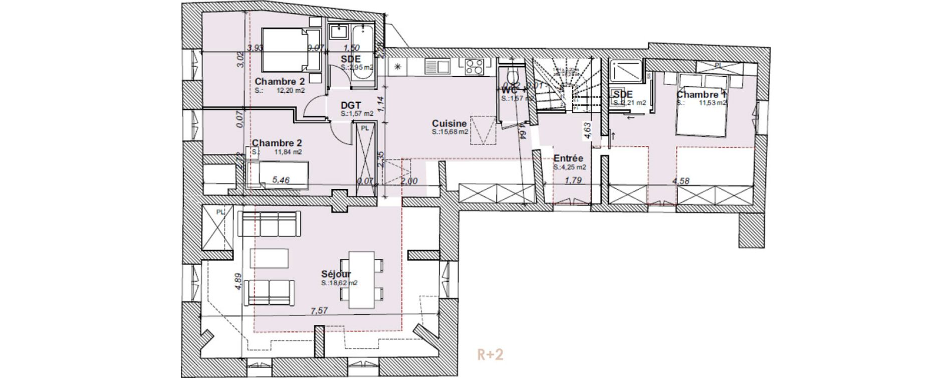 Appartement T4 de 84,32 m2 &agrave; Compi&egrave;gne Saint-lazare - veneurs