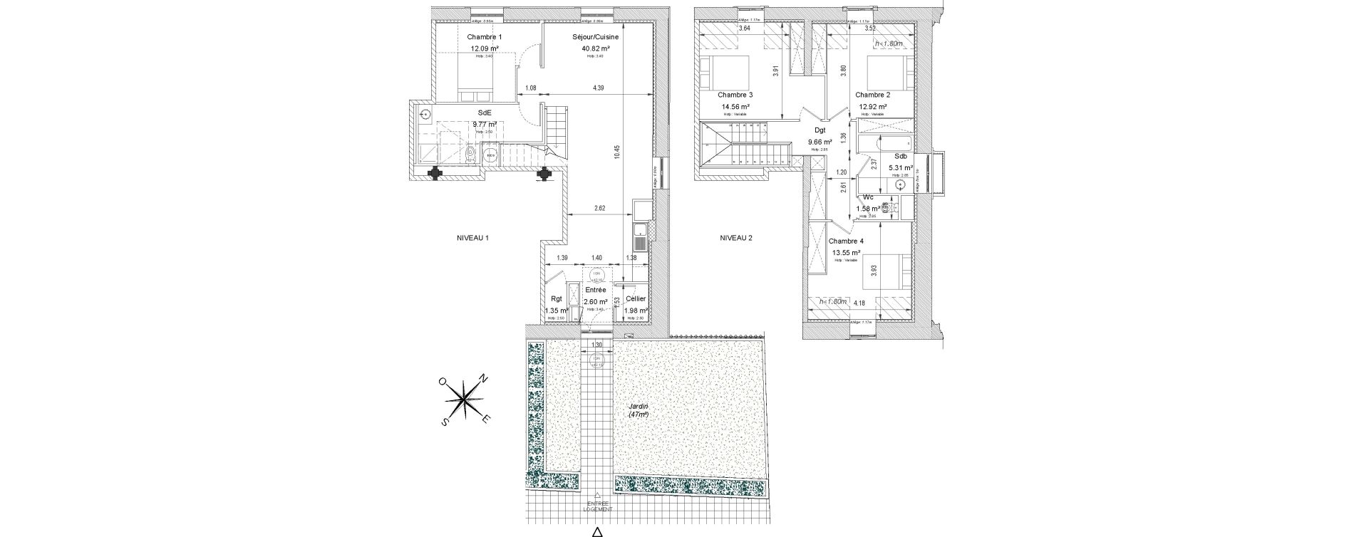 Duplex T5 de 126,19 m2 &agrave; Compi&egrave;gne Centre
