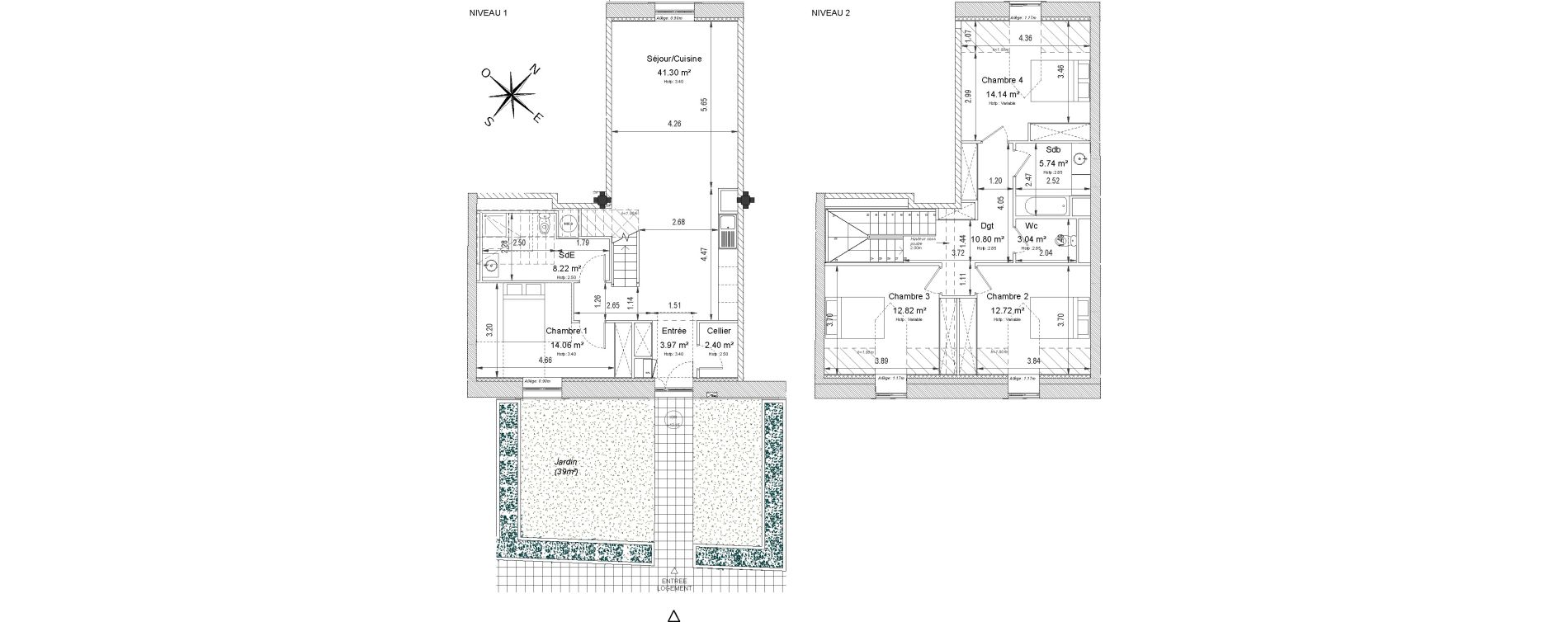 Duplex T5 de 129,21 m2 &agrave; Compi&egrave;gne Centre