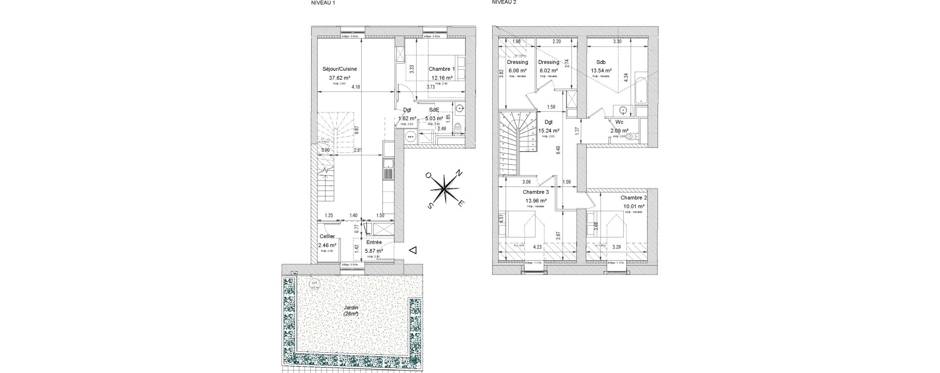 Duplex T4 de 131,68 m2 &agrave; Compi&egrave;gne Centre