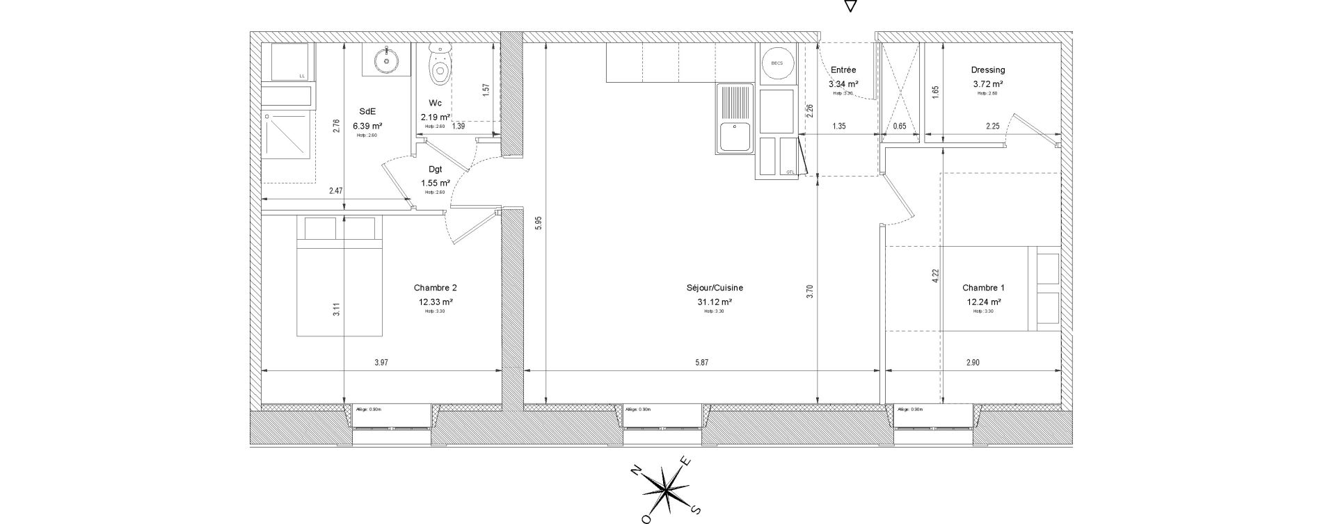 Appartement T3 de 72,88 m2 &agrave; Compi&egrave;gne Centre