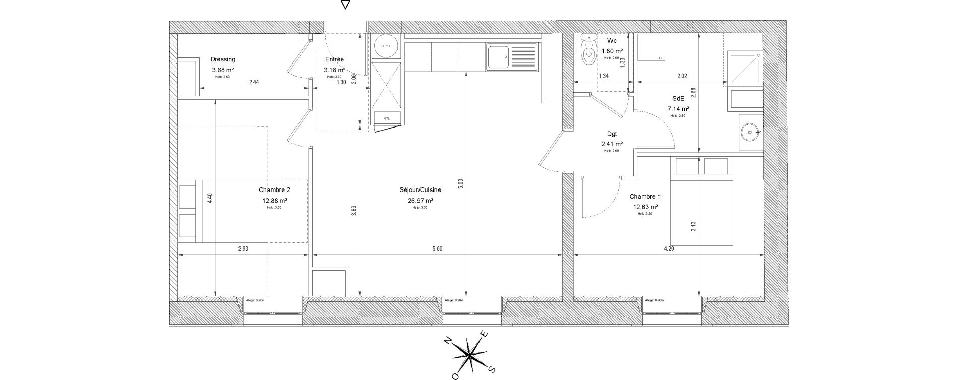 Appartement T3 de 70,69 m2 &agrave; Compi&egrave;gne Centre