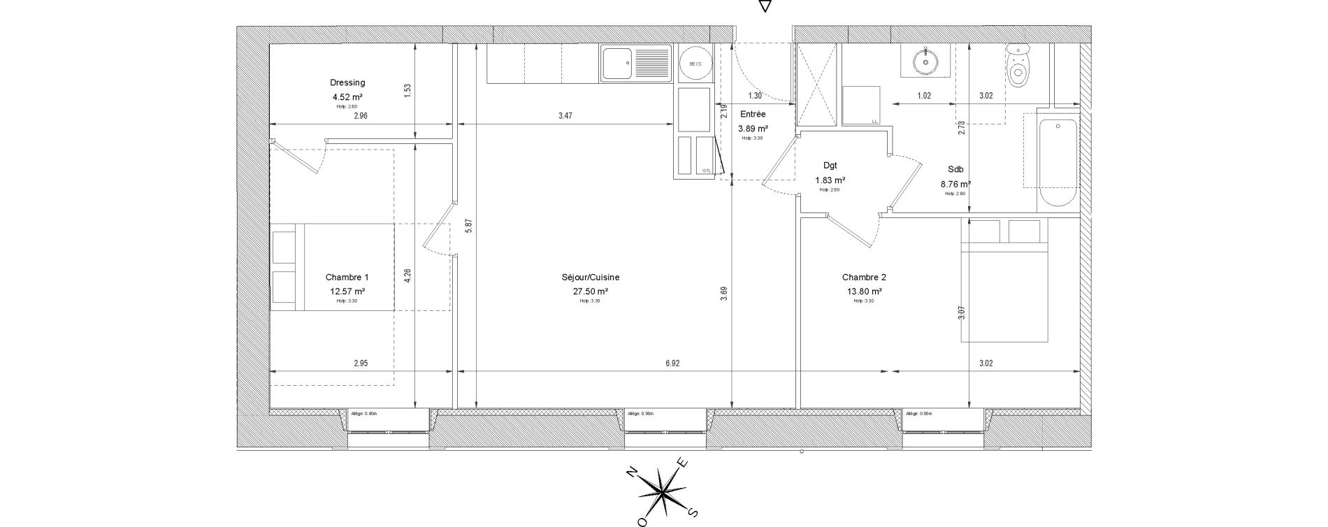 Appartement T3 de 72,87 m2 &agrave; Compi&egrave;gne Centre