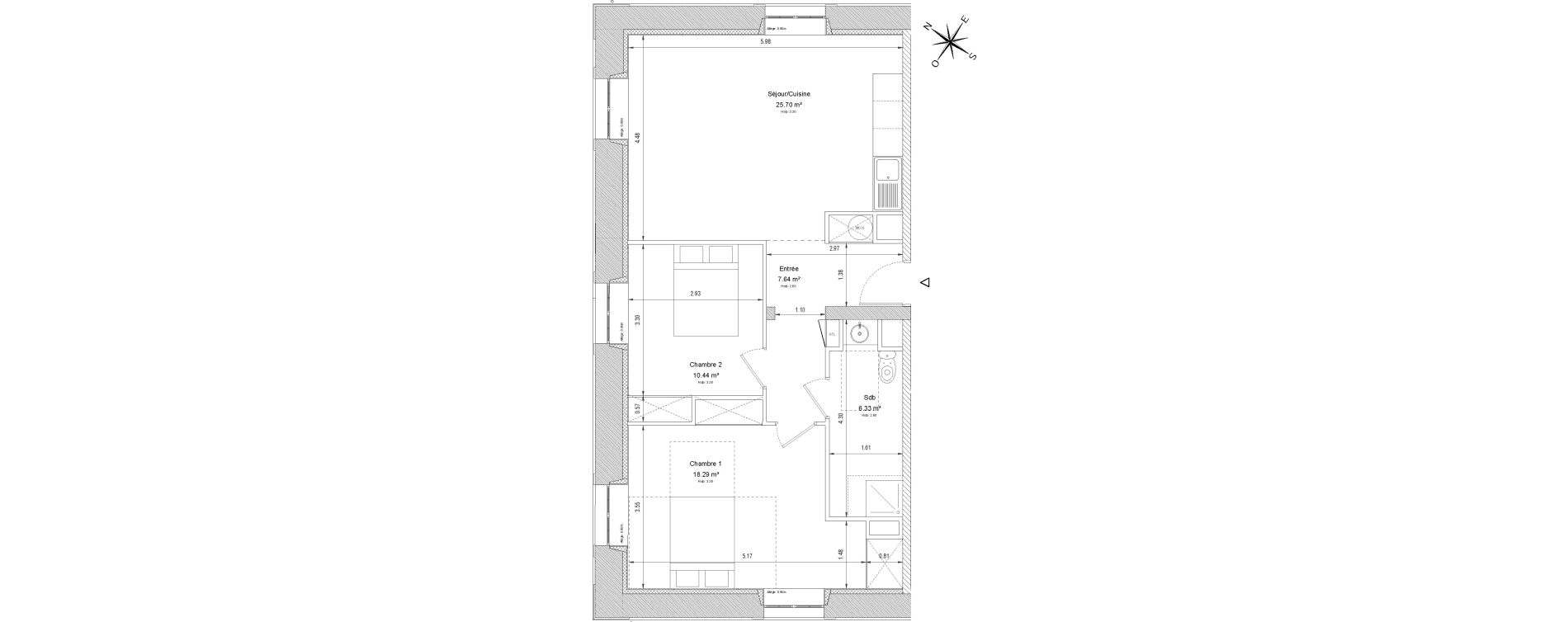 Appartement T3 de 68,40 m2 &agrave; Compi&egrave;gne Centre