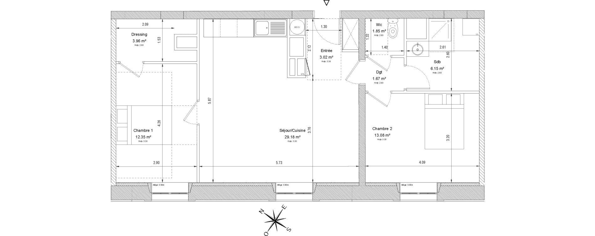 Appartement T3 de 71,26 m2 &agrave; Compi&egrave;gne Centre