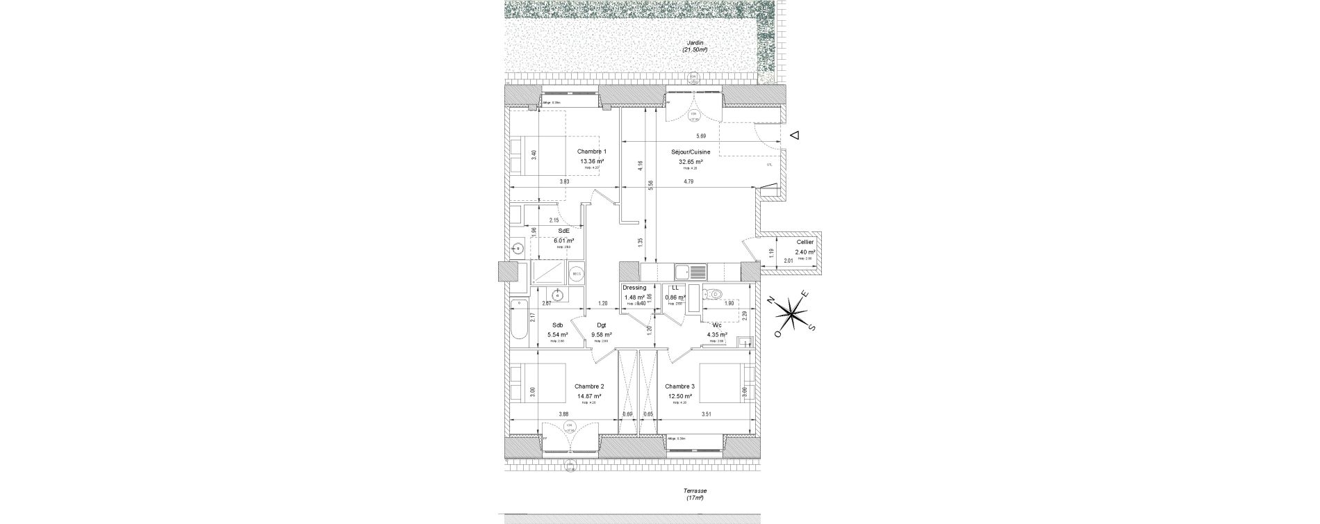 Appartement T4 de 103,60 m2 &agrave; Compi&egrave;gne Centre
