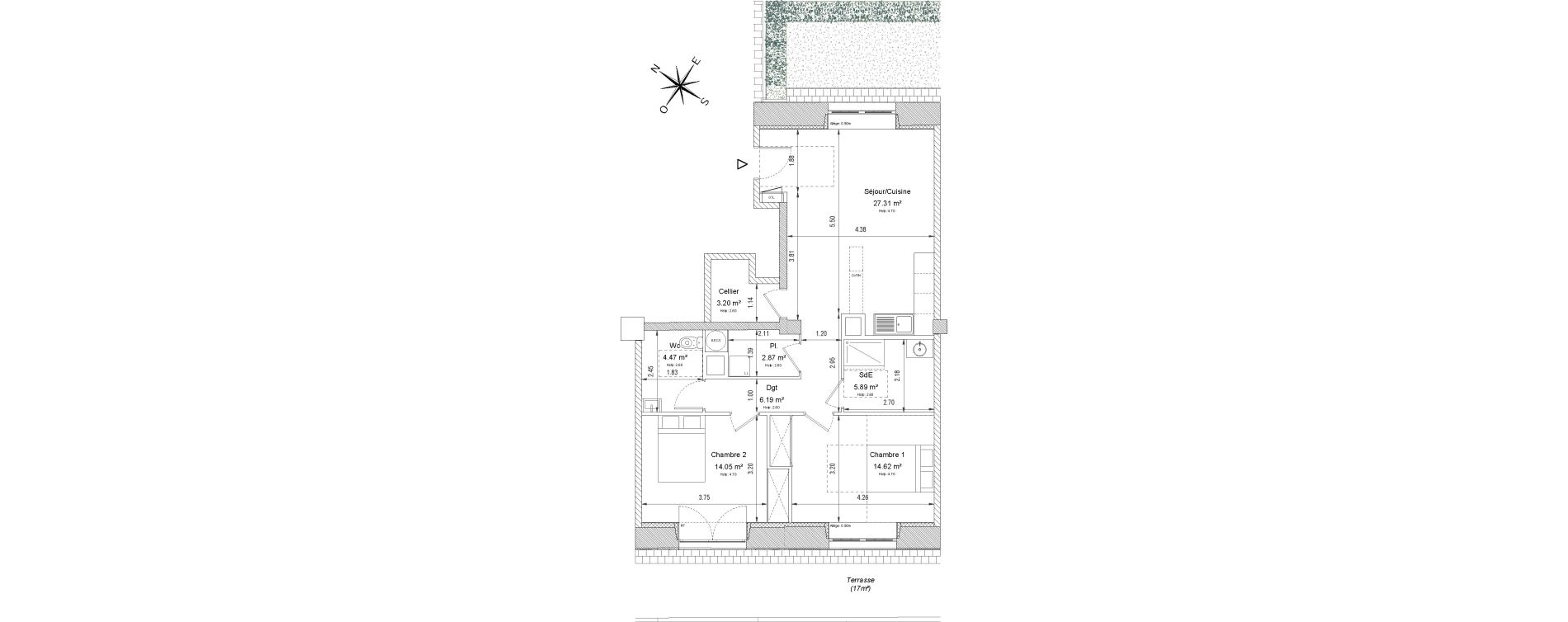 Appartement T3 de 78,60 m2 &agrave; Compi&egrave;gne Centre