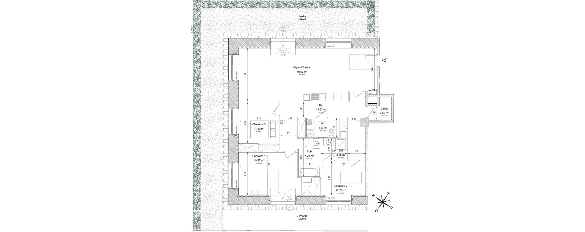 Appartement T4 de 122,38 m2 &agrave; Compi&egrave;gne Centre