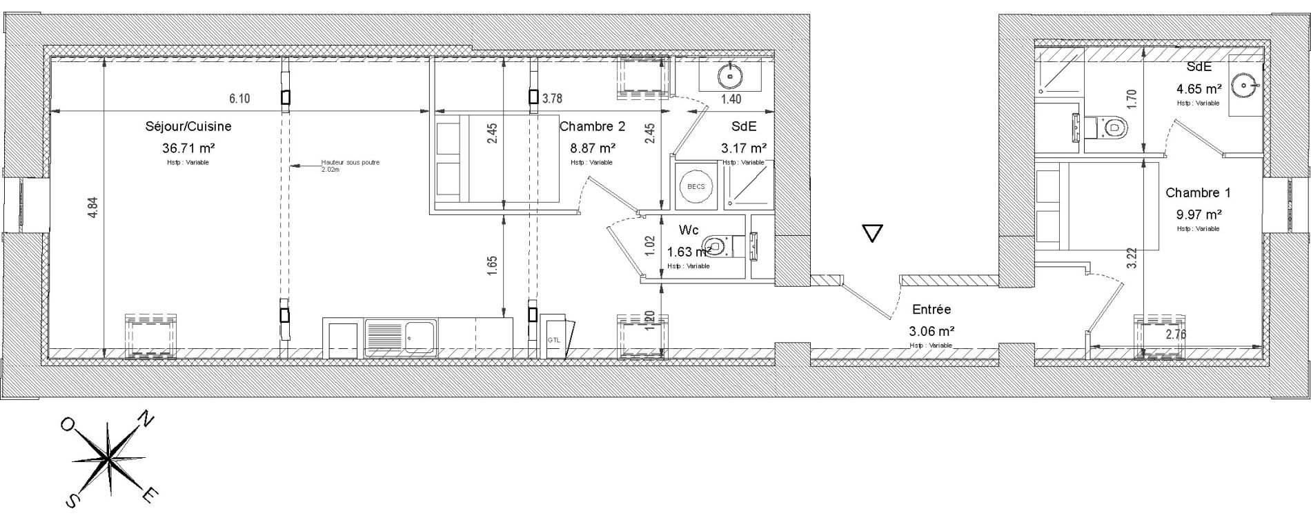 Appartement T3 de 68,06 m2 &agrave; Compi&egrave;gne Centre