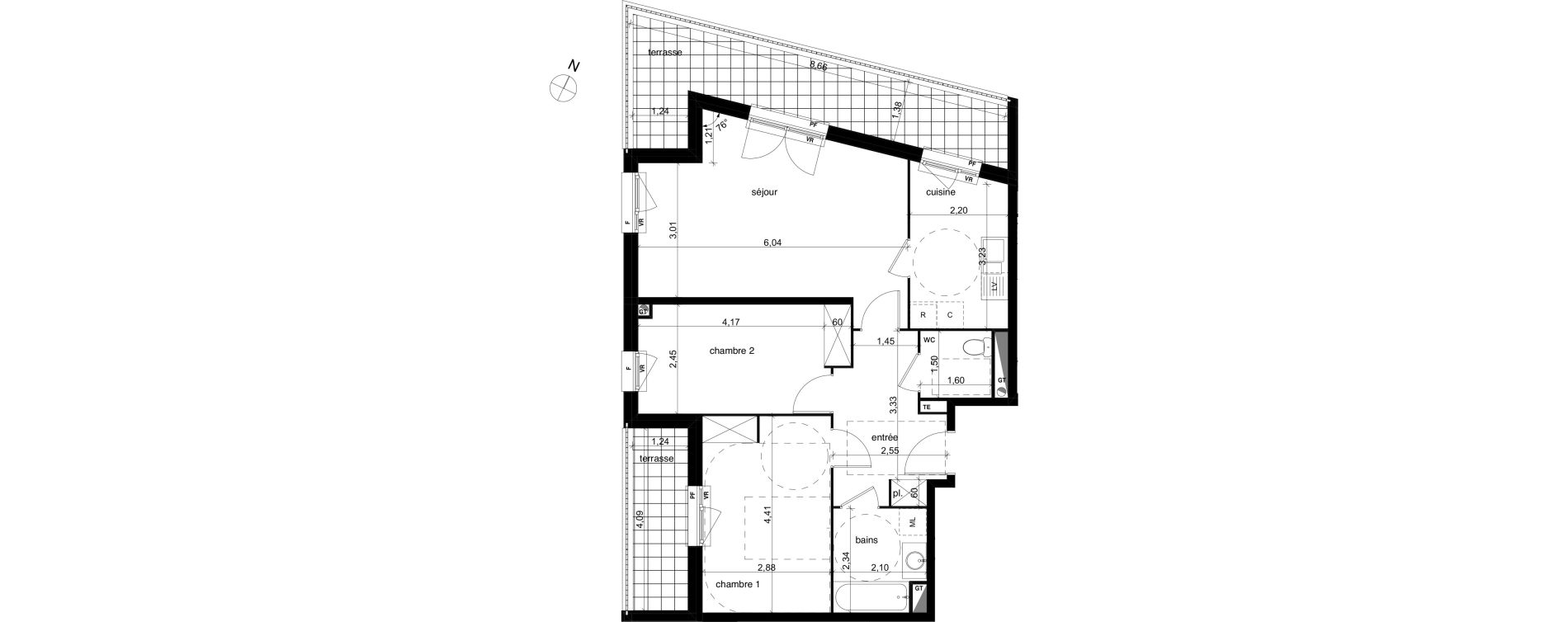 Appartement T3 de 68,69 m2 &agrave; Compi&egrave;gne Centre