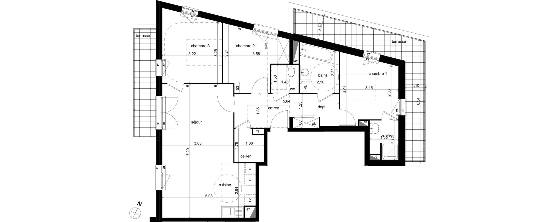 Appartement T4 de 86,21 m2 &agrave; Compi&egrave;gne Centre