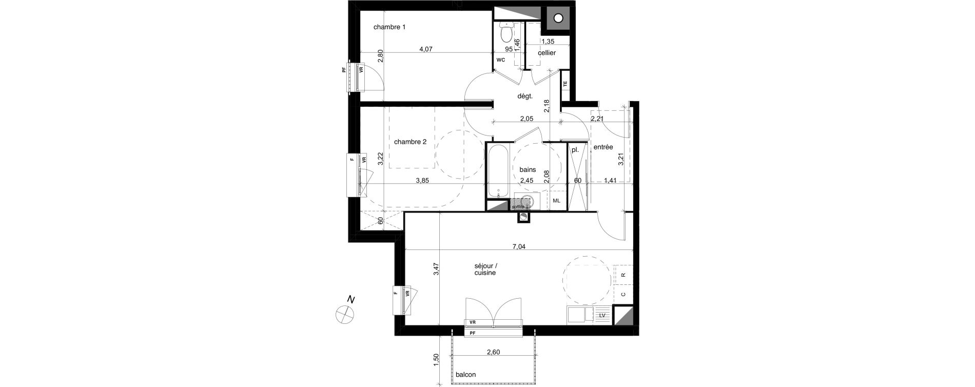Appartement T3 de 67,55 m2 &agrave; Compi&egrave;gne Centre