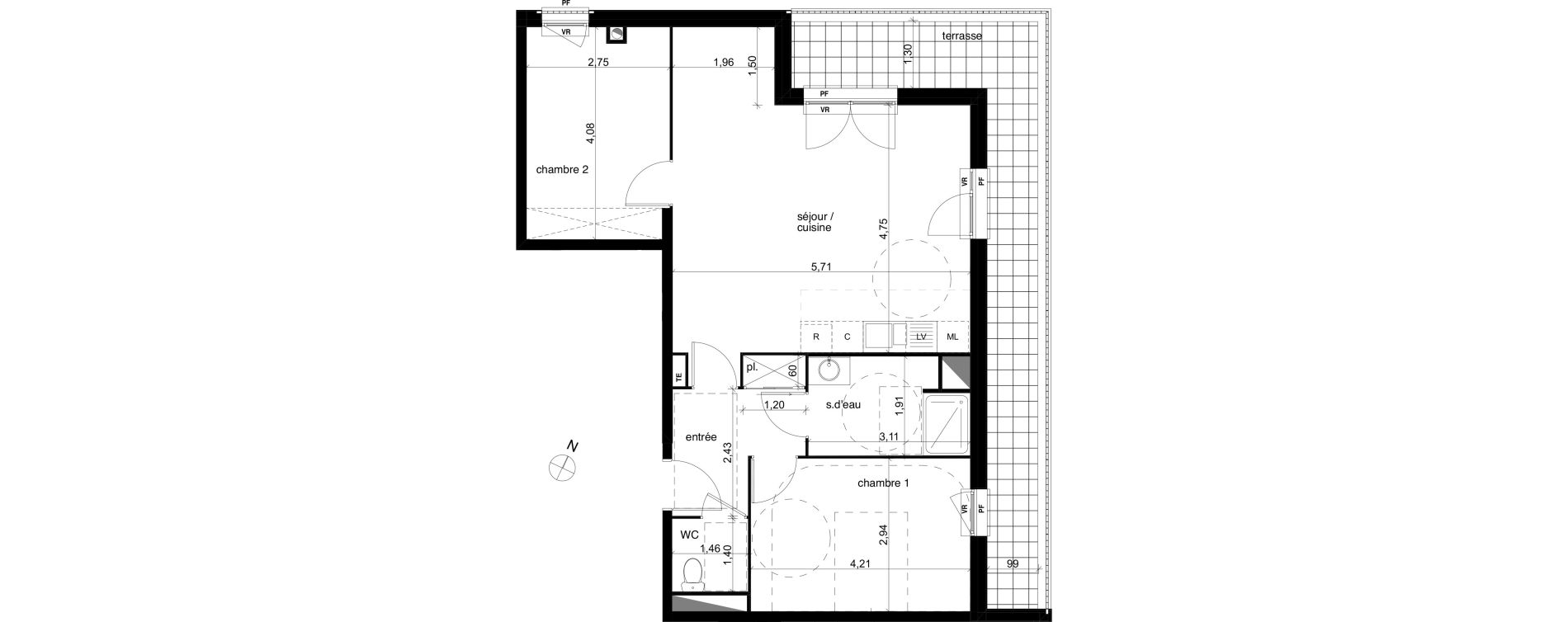 Appartement T3 de 67,24 m2 &agrave; Compi&egrave;gne Centre
