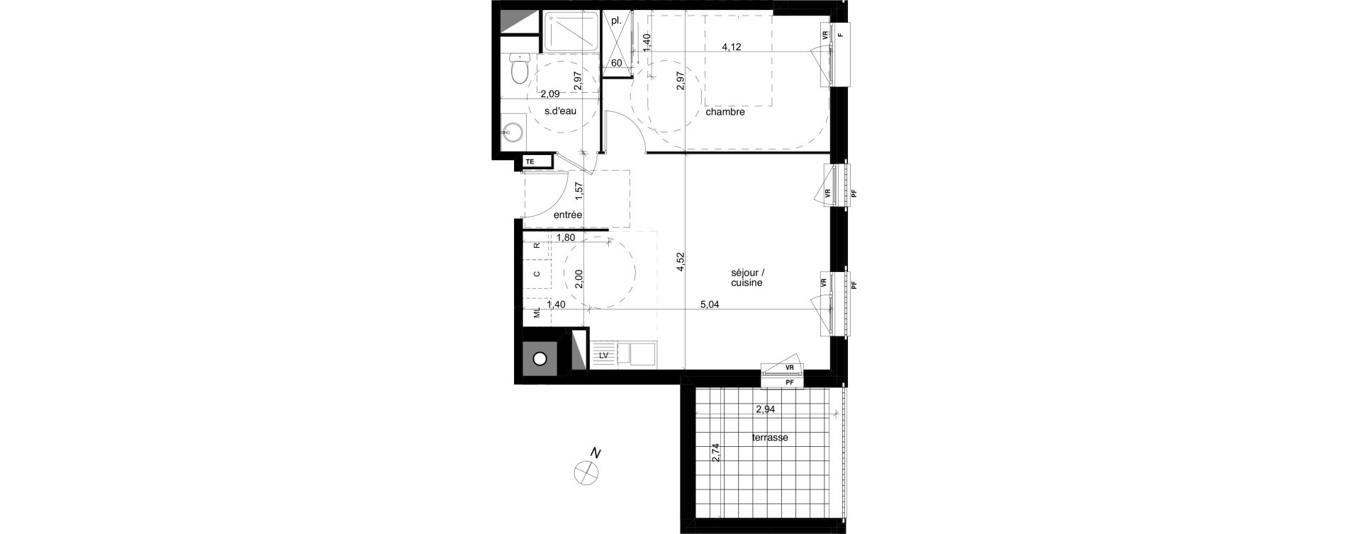 Appartement T2 de 47,21 m2 &agrave; Compi&egrave;gne Centre