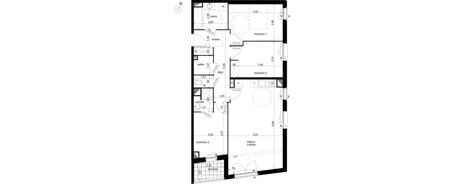 Appartement T4 de 83,41 m2 &agrave; Compi&egrave;gne Centre