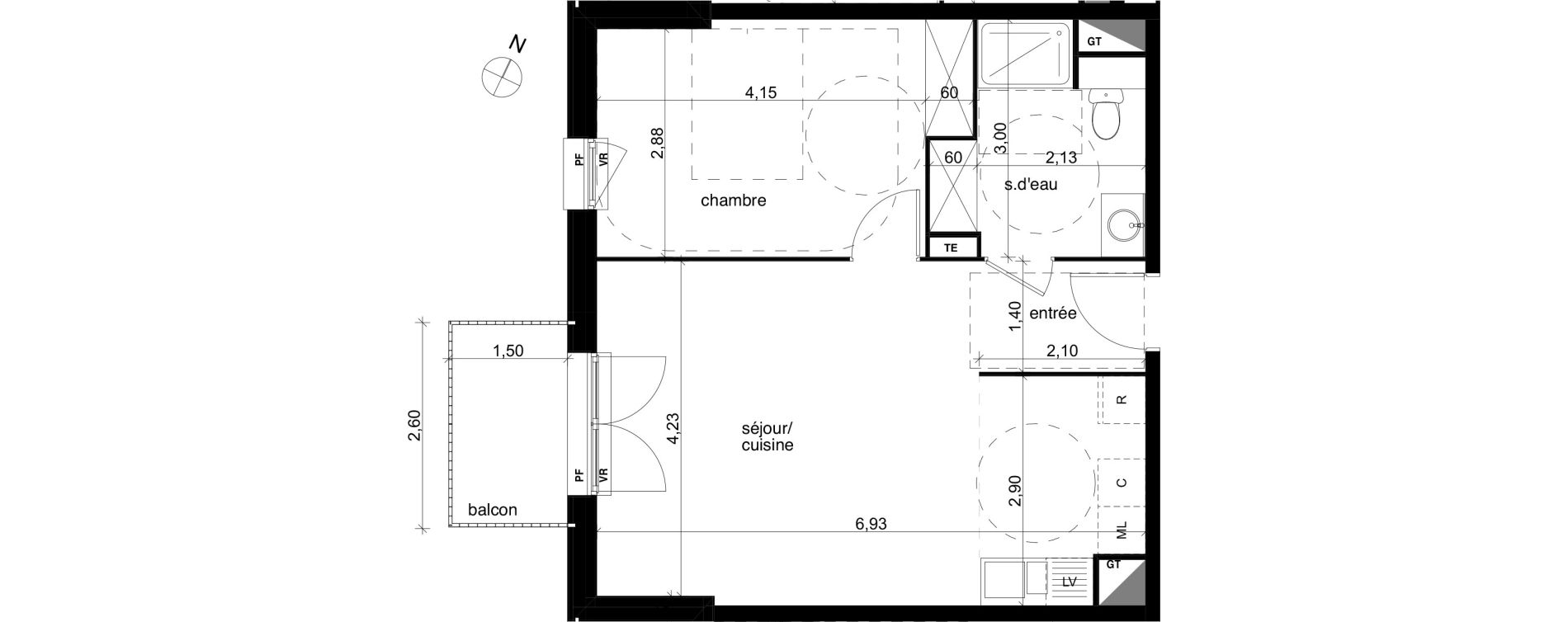 Appartement T2 de 49,15 m2 &agrave; Compi&egrave;gne Centre