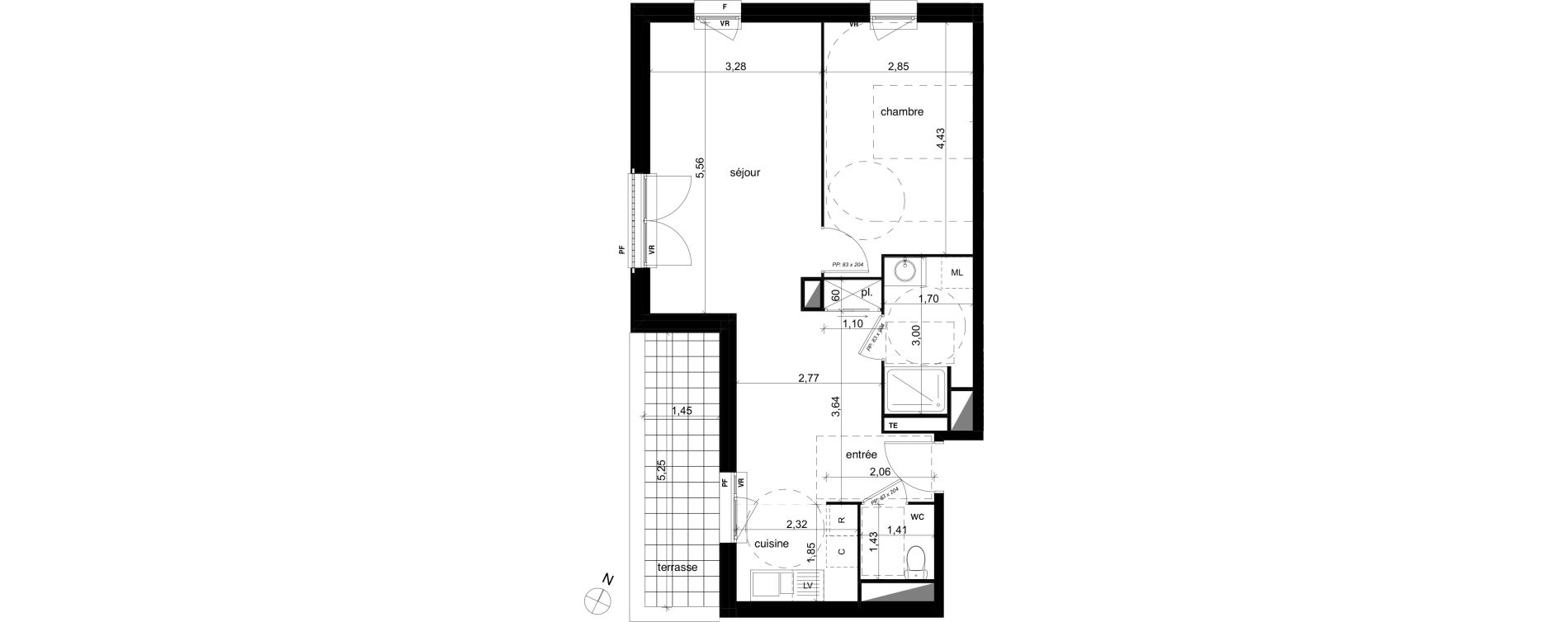 Appartement T2 de 54,26 m2 &agrave; Compi&egrave;gne Centre