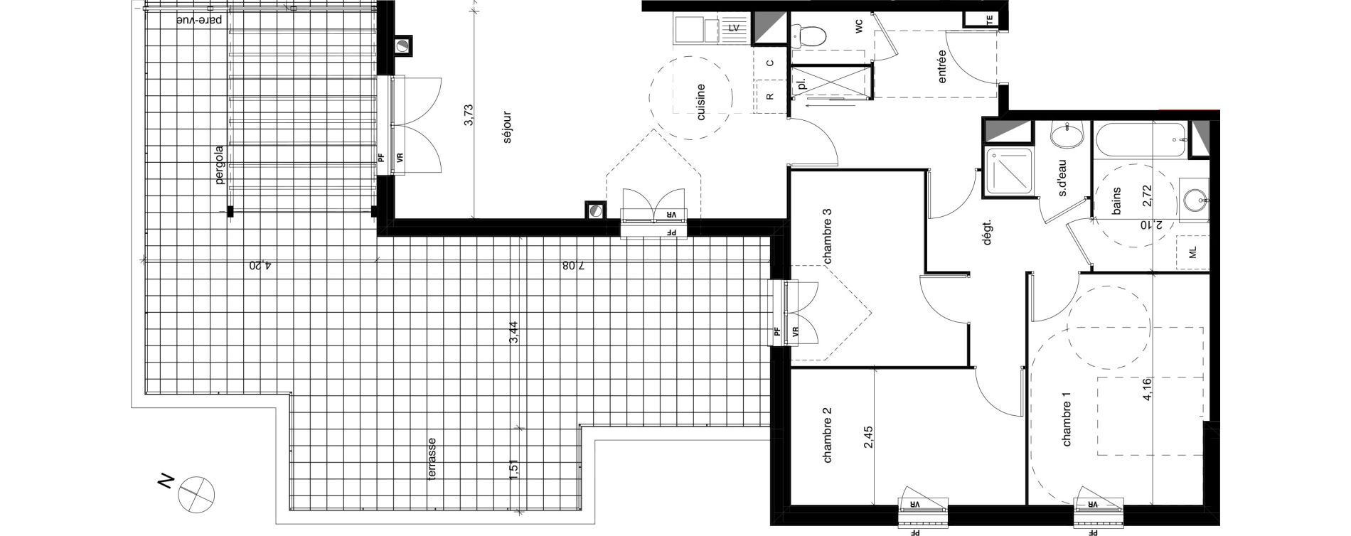 Appartement T4 de 82,69 m2 &agrave; Compi&egrave;gne Centre