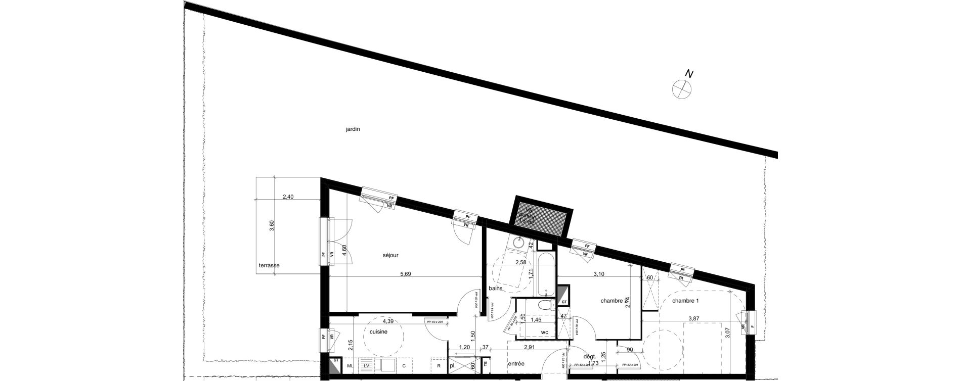 Appartement T3 de 73,90 m2 &agrave; Compi&egrave;gne Centre