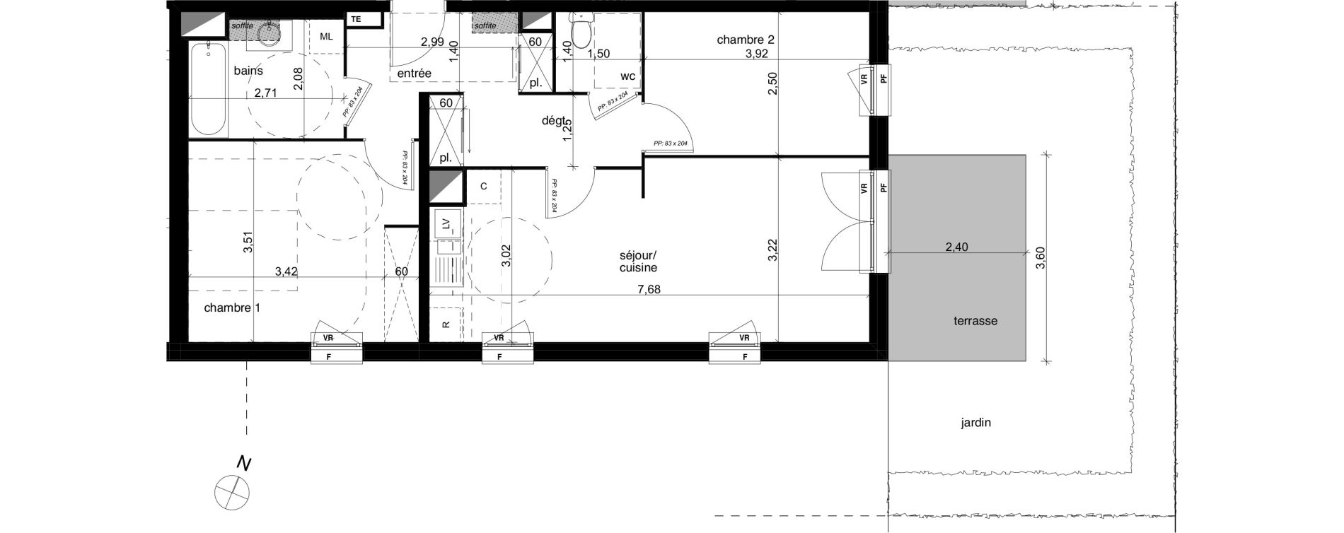 Appartement T3 de 65,10 m2 &agrave; Compi&egrave;gne Centre