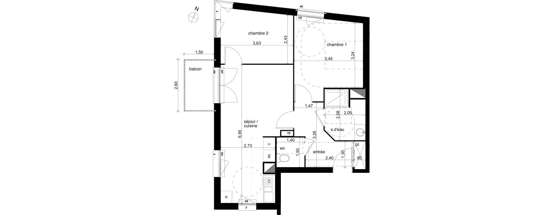 Appartement T3 de 57,56 m2 &agrave; Compi&egrave;gne Centre