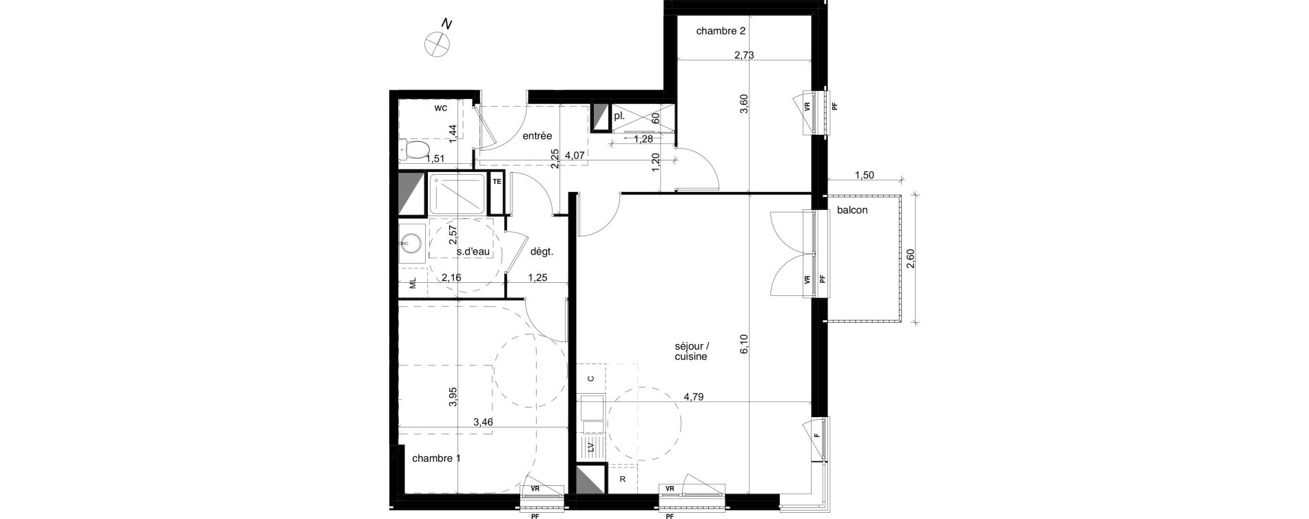 Appartement T3 de 68,36 m2 &agrave; Compi&egrave;gne Centre