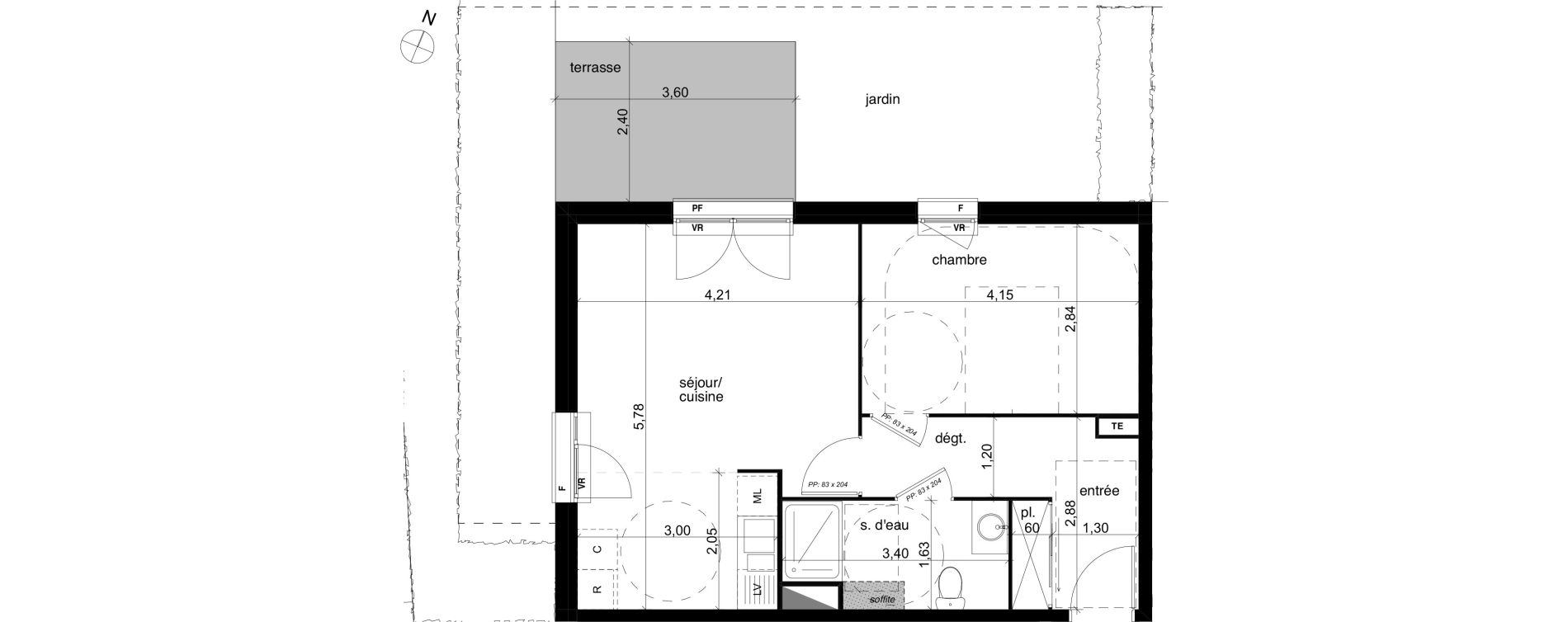 Appartement T2 de 47,09 m2 &agrave; Compi&egrave;gne Centre