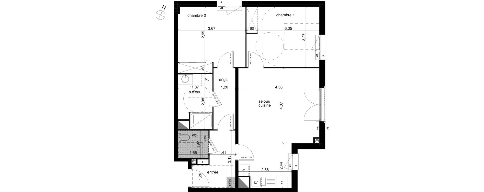 Appartement T3 de 66,88 m2 &agrave; Compi&egrave;gne Centre