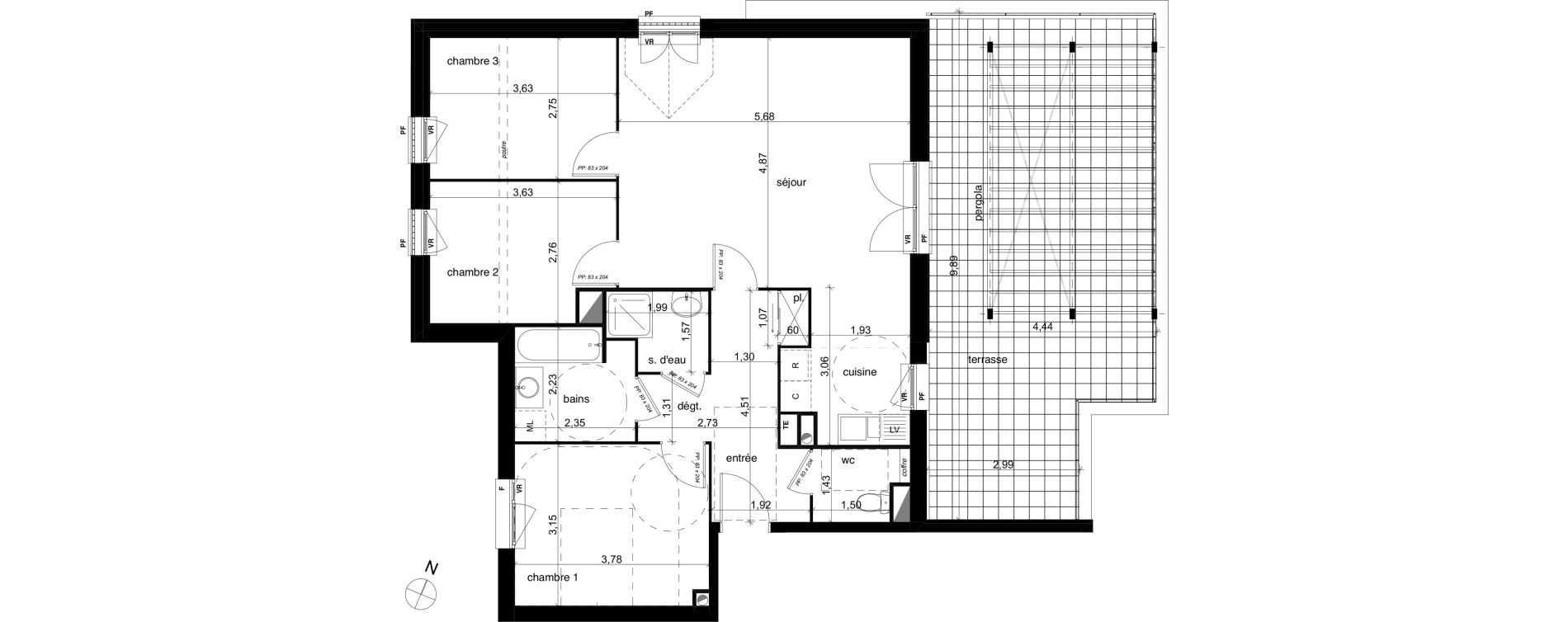 Appartement T4 de 84,84 m2 &agrave; Compi&egrave;gne Centre