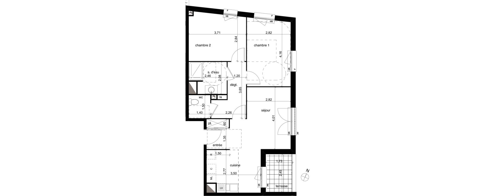 Appartement T3 de 61,42 m2 &agrave; Compi&egrave;gne Centre