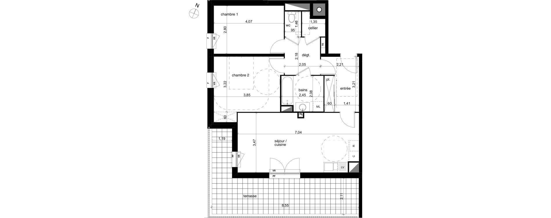 Appartement T3 de 67,55 m2 &agrave; Compi&egrave;gne Centre