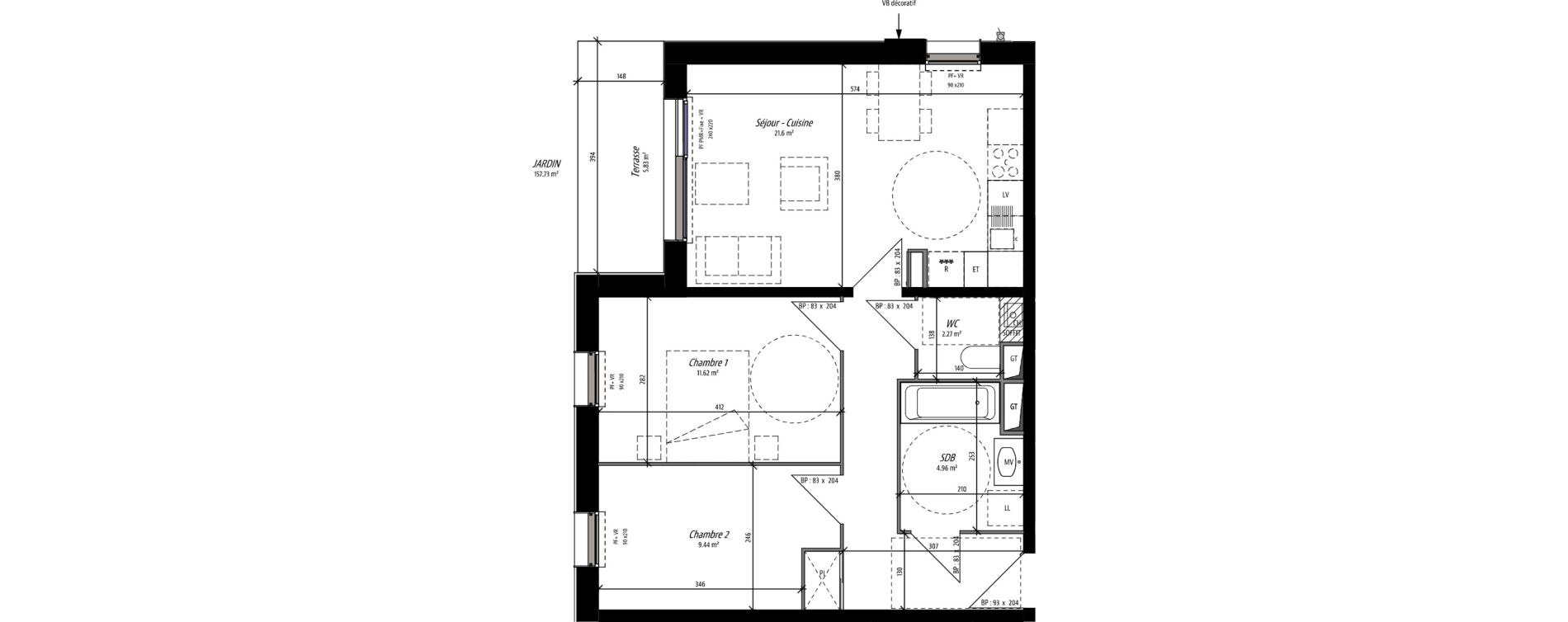 Appartement T3 de 58,69 m2 &agrave; Compi&egrave;gne Camp des sablons