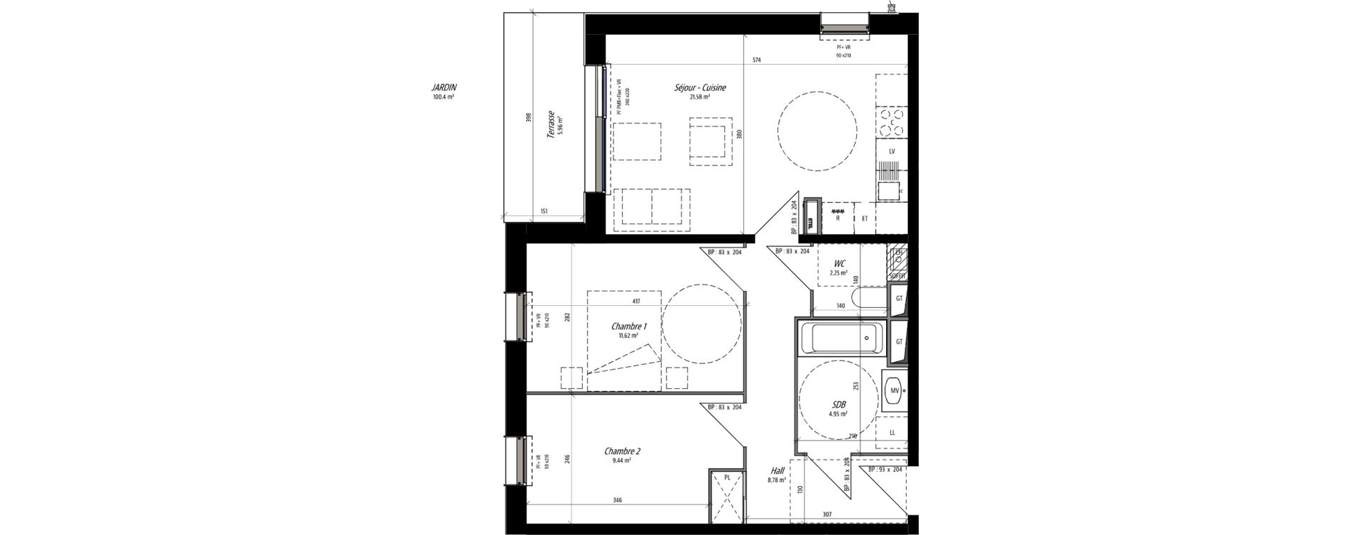 Appartement T3 de 58,62 m2 &agrave; Compi&egrave;gne Camp des sablons