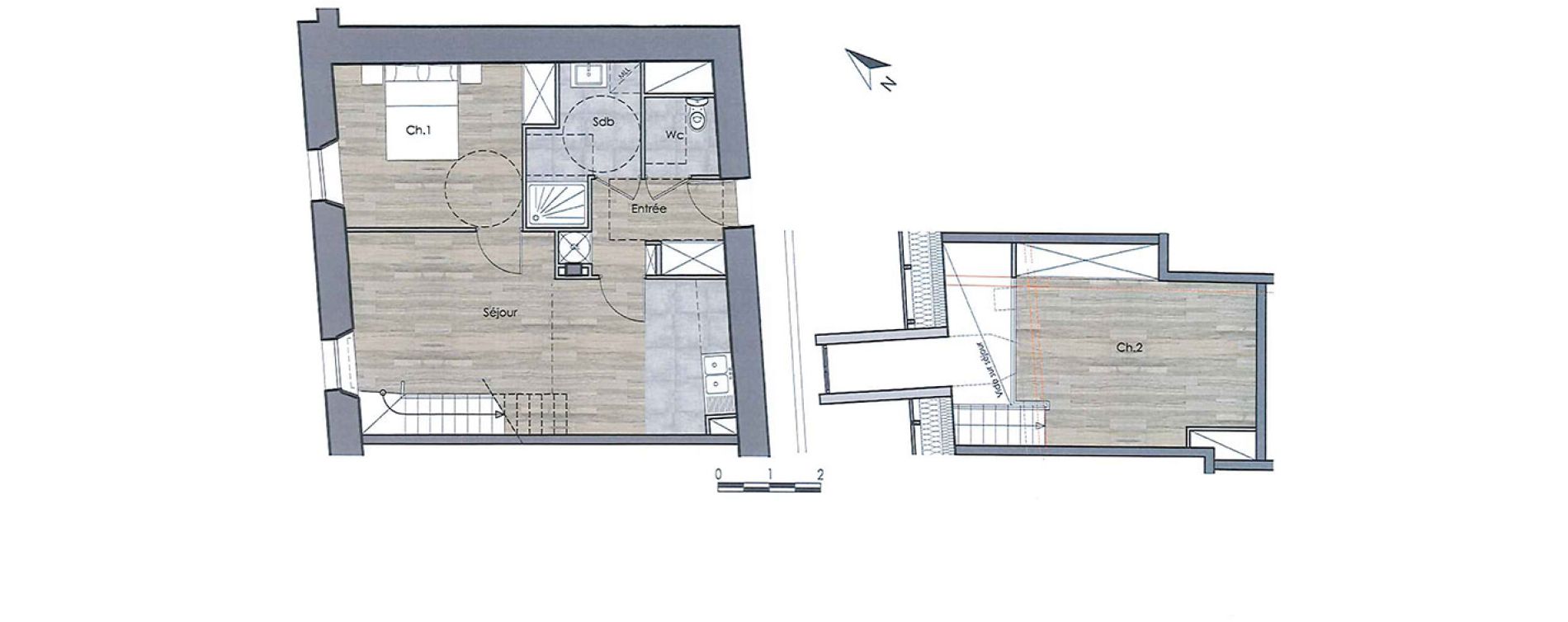Duplex T3 de 63,51 m2 &agrave; Compi&egrave;gne Centre