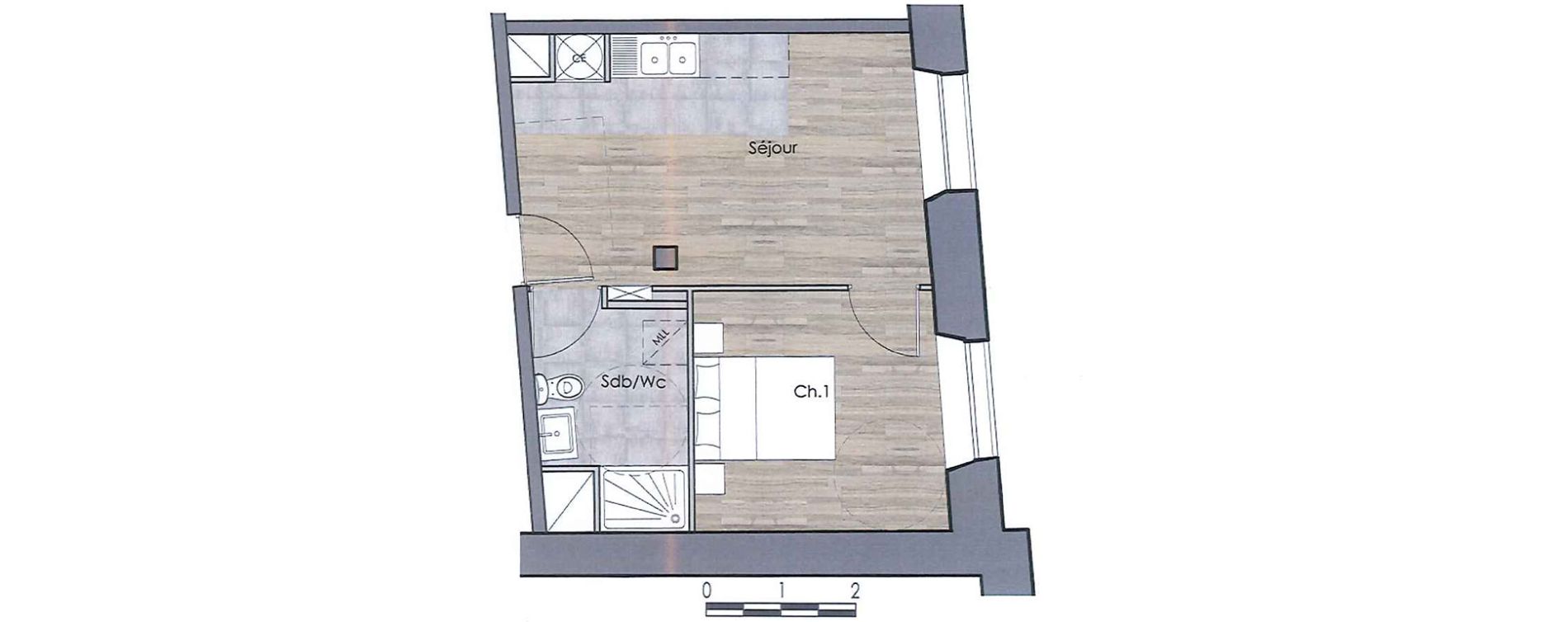 Appartement T2 de 34,56 m2 &agrave; Compi&egrave;gne Centre