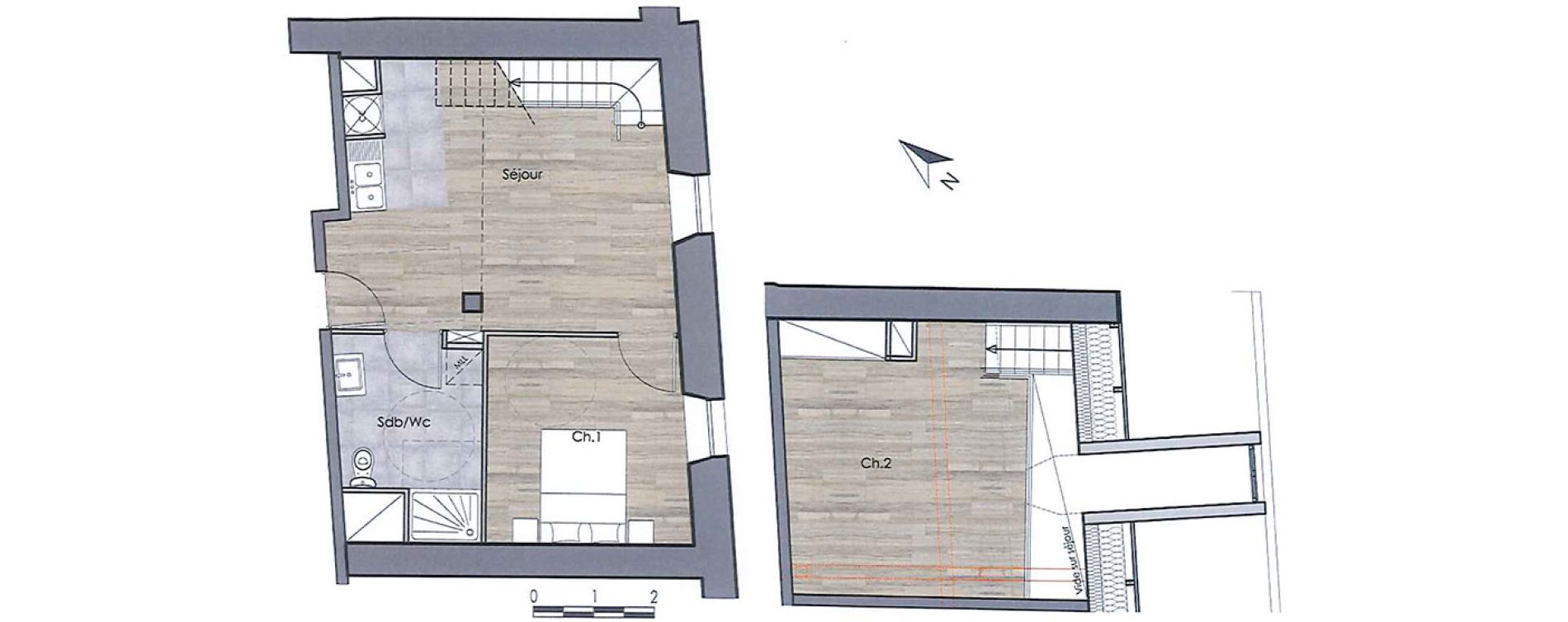 Duplex T3 de 54,51 m2 &agrave; Compi&egrave;gne Centre