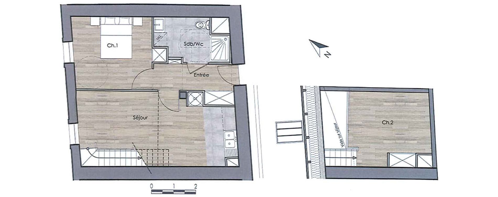 Duplex T3 de 54,93 m2 &agrave; Compi&egrave;gne Centre