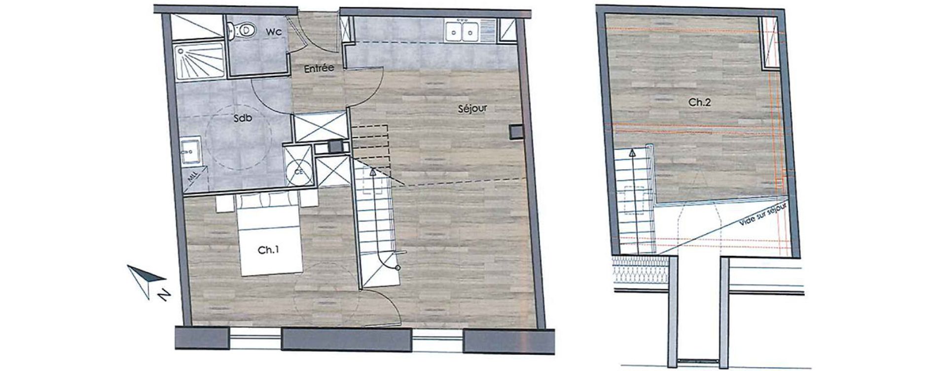 Duplex T3 de 65,10 m2 &agrave; Compi&egrave;gne Centre