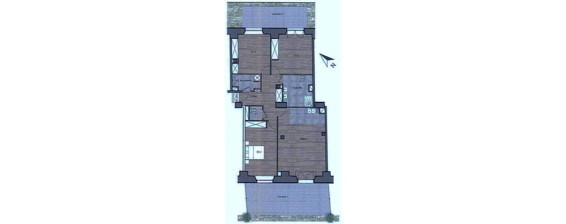 Appartement T4 de 107,39 m2 &agrave; Compi&egrave;gne Centre