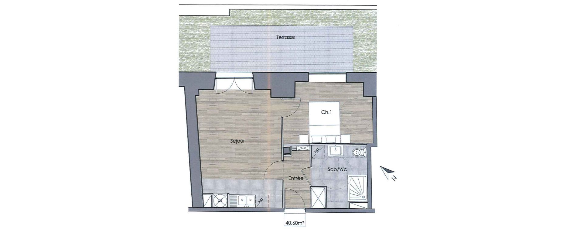 Appartement T2 de 40,60 m2 &agrave; Compi&egrave;gne Centre