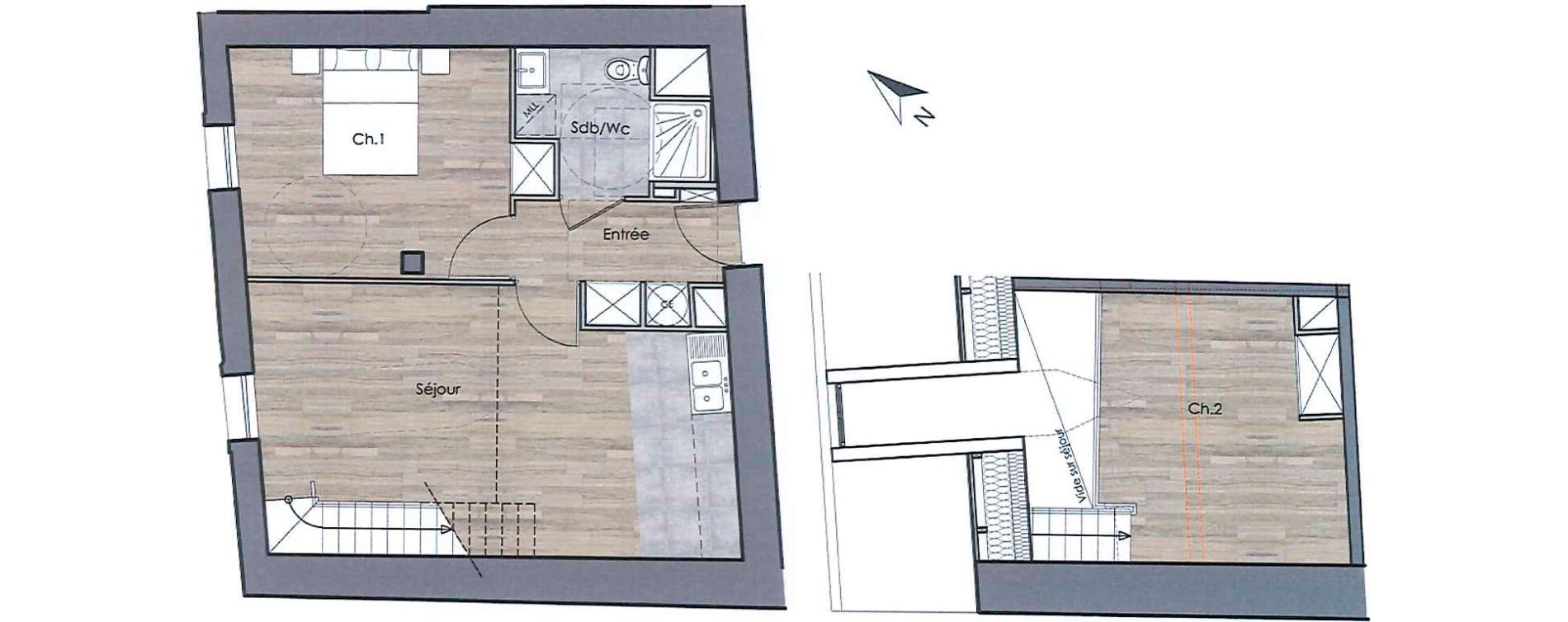 Duplex T3 de 61,72 m2 &agrave; Compi&egrave;gne Centre
