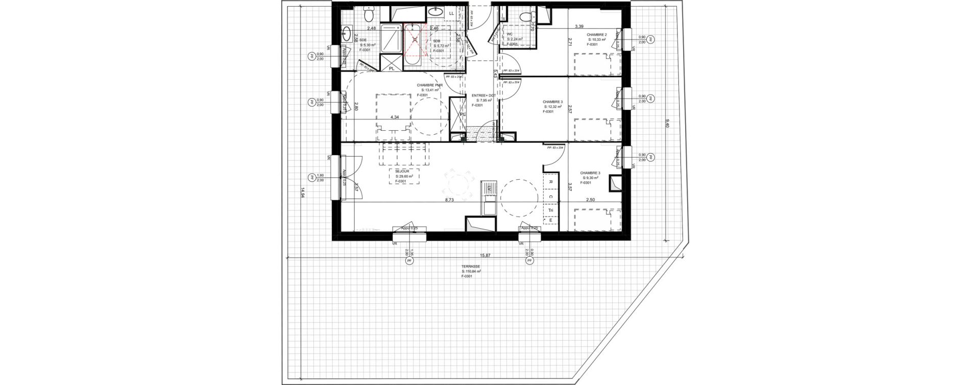 Appartement T5 de 96,17 m2 &agrave; Compi&egrave;gne Royallieu