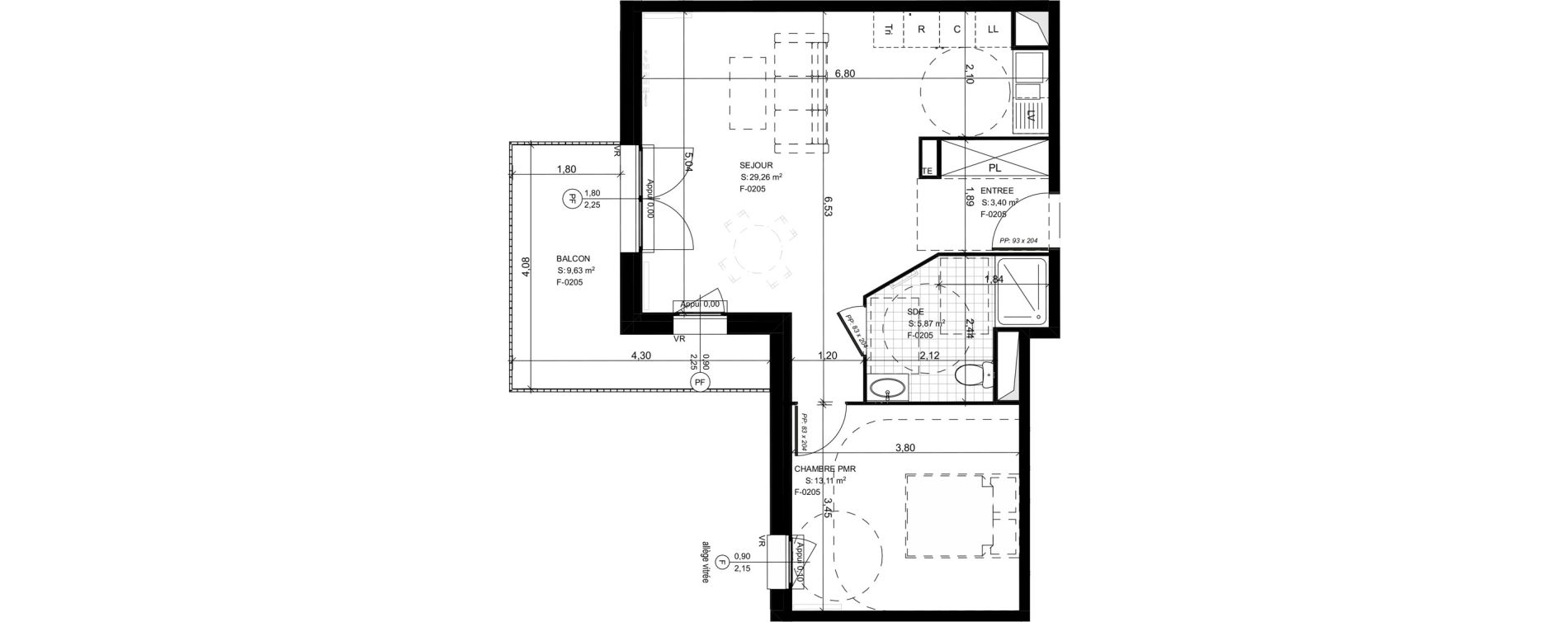 Appartement T2 de 51,64 m2 &agrave; Compi&egrave;gne Royallieu