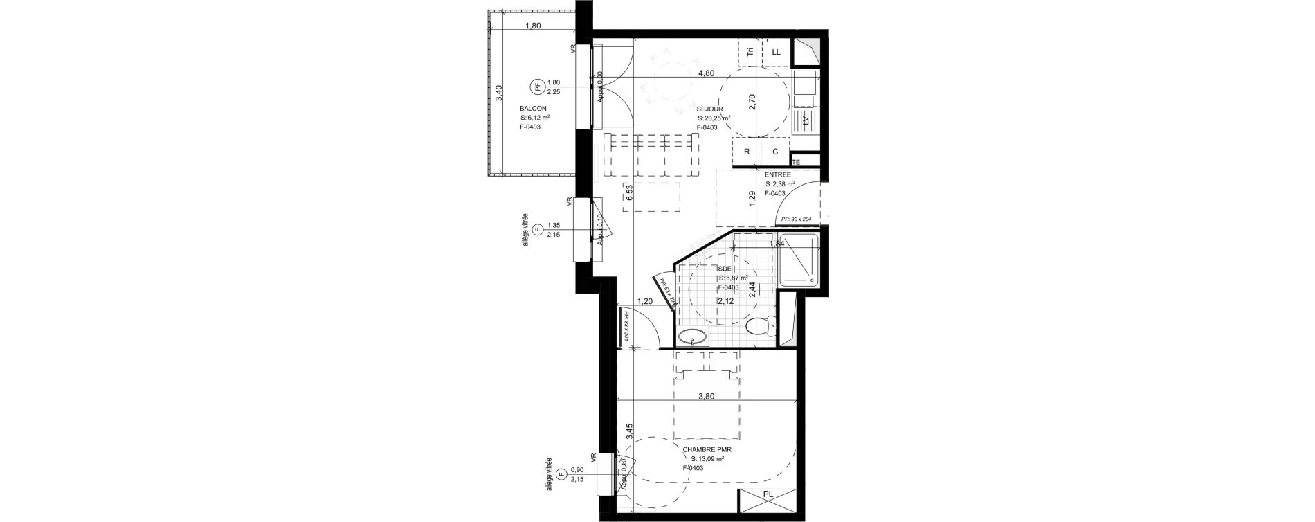 Appartement T2 de 41,59 m2 &agrave; Compi&egrave;gne Royallieu