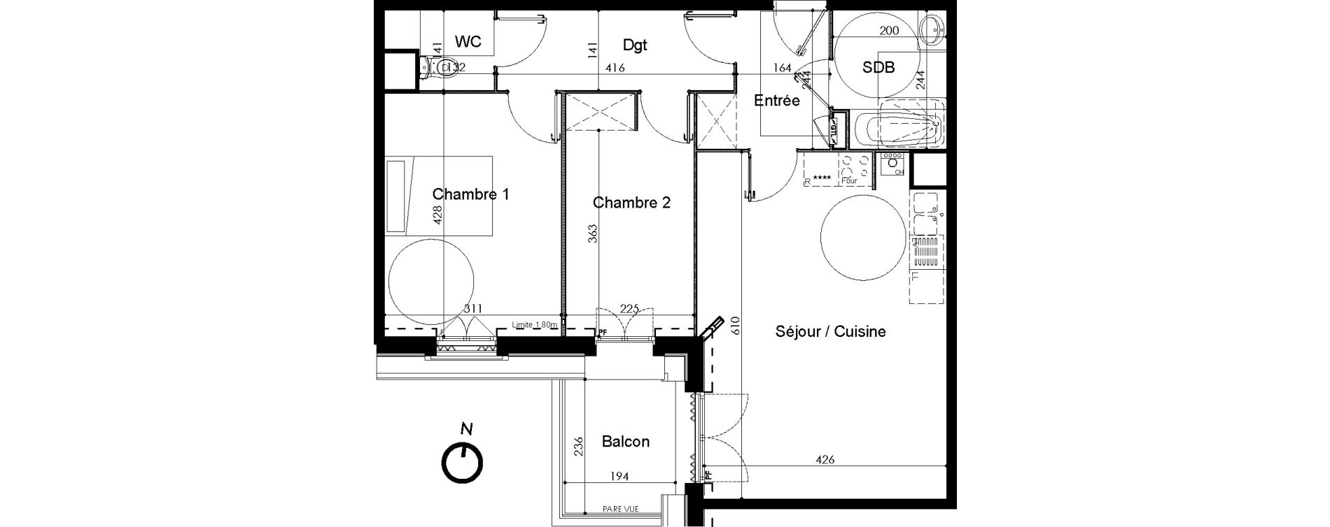 Appartement T3 de 65,70 m2 &agrave; Compi&egrave;gne Centre