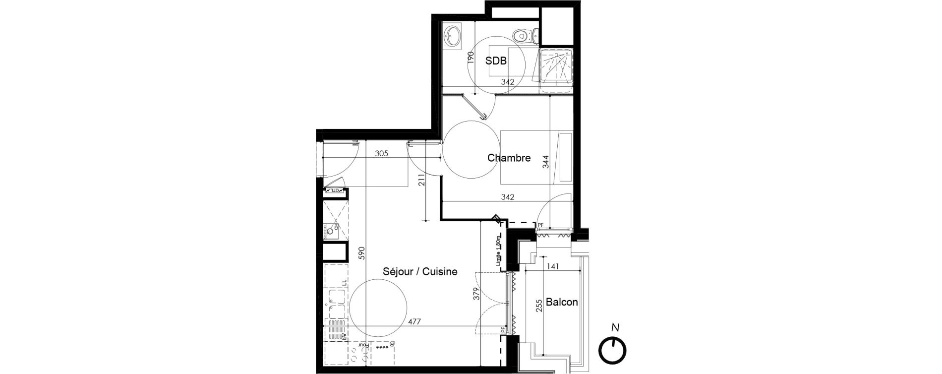 Appartement T2 de 41,10 m2 &agrave; Compi&egrave;gne Centre
