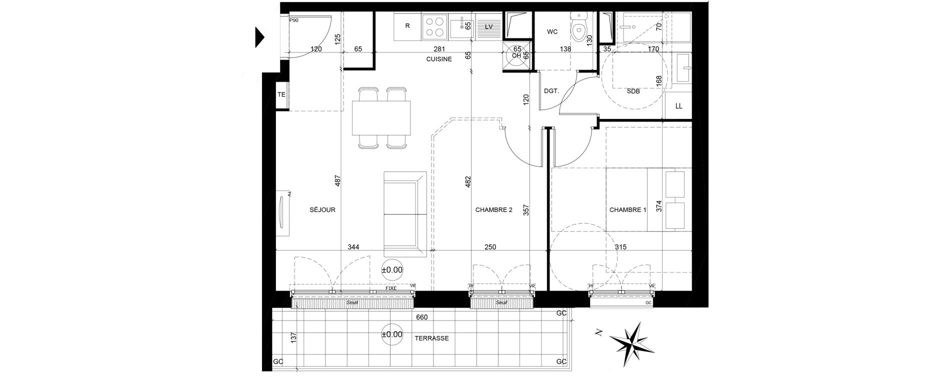 Appartement T3 de 54,31 m2 &agrave; Creil Centre